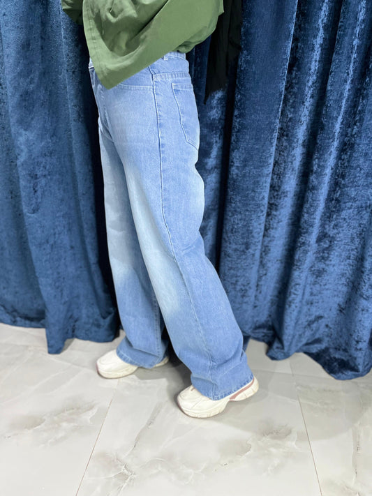 Wide Leg Jeans (Med Blue)