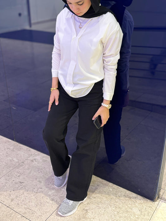 Wide Leg  Black Jeans
