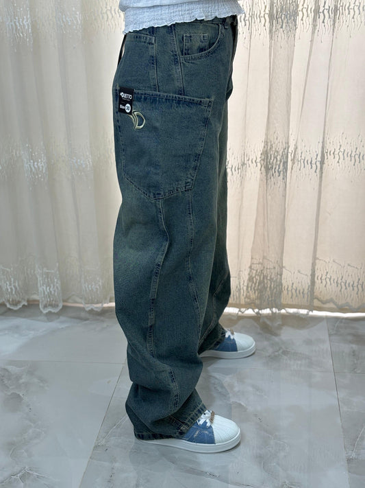 Side Pocket Mom Fit Pants (Dirty)