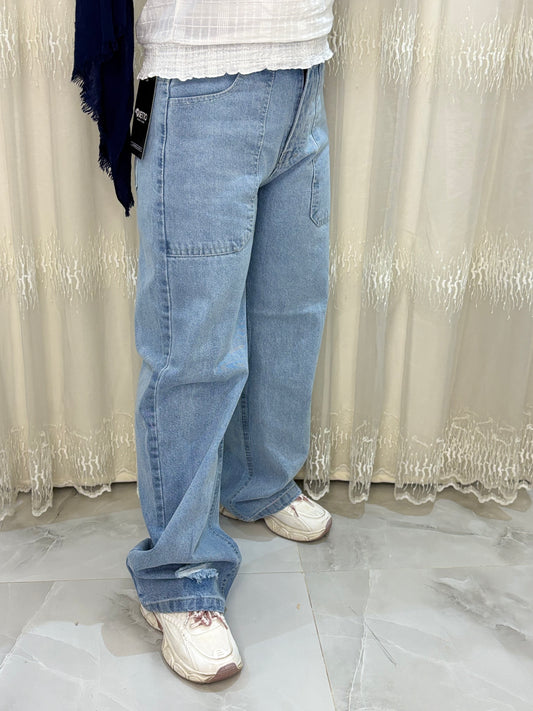 Straight Jeans (Med Blue)